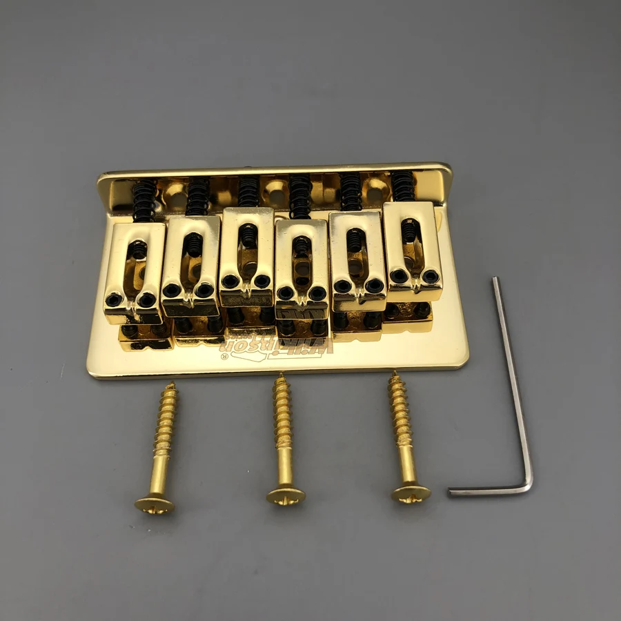 Wilkinson Vintage Hardtail Guitar Bridge Chrome/Gold 3 Wilkinson Vintage Hardtail Guitar Bridge Chrome/Gold - Image 3