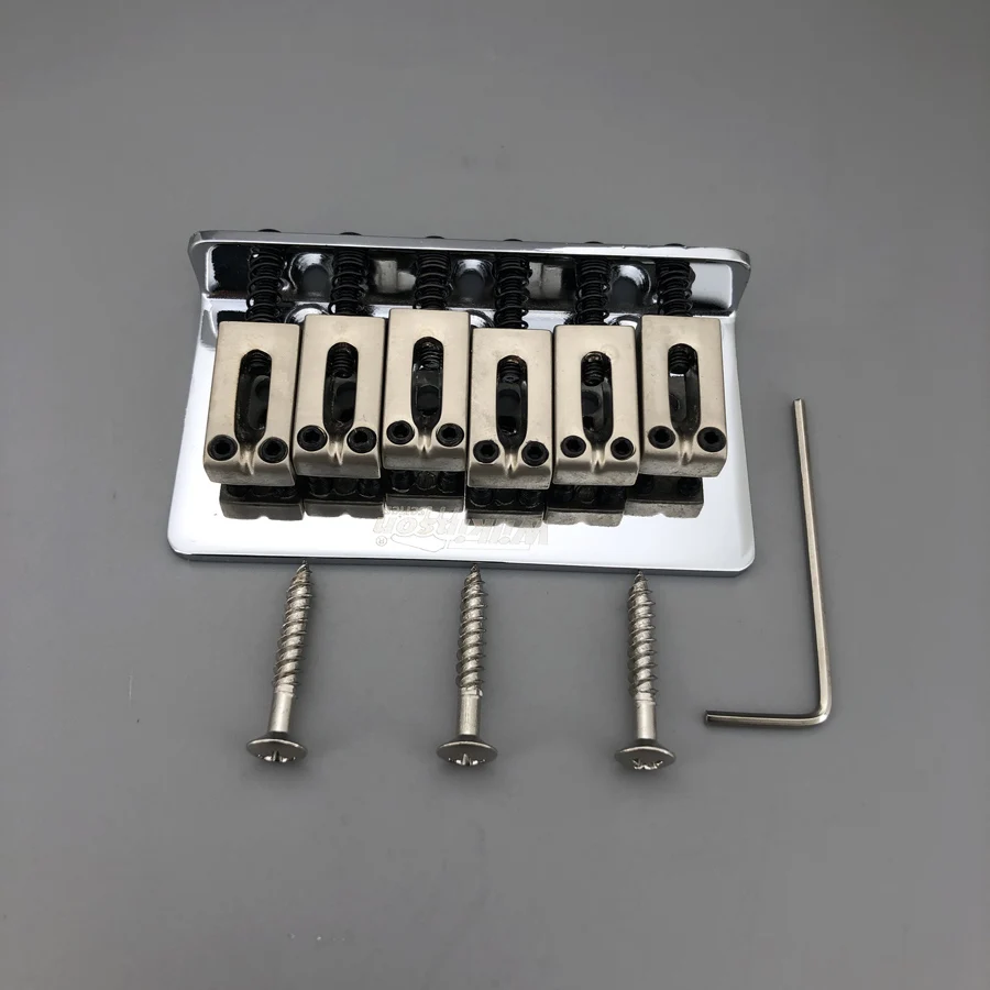 Wilkinson Vintage Hardtail Guitar Bridge Chrome/Gold 2 Wilkinson Vintage Hardtail Guitar Bridge Chrome/Gold - Image 2