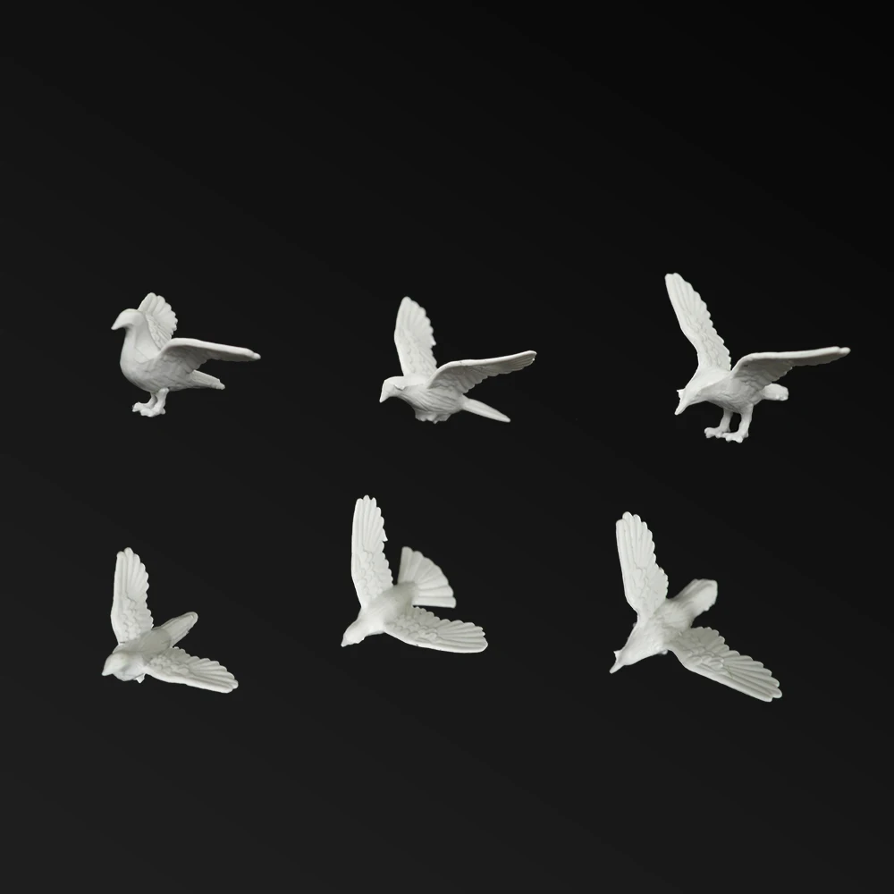 Miniature White Pigeons Set for Dioramas 6 Miniature White Pigeons Set for Dioramas - Image 6