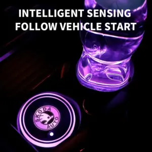 Colorful RGB LED Car Cup Holder Pad for Skoda 11 S00889e2ef18e4ec6bdea0b8a3ca00b229