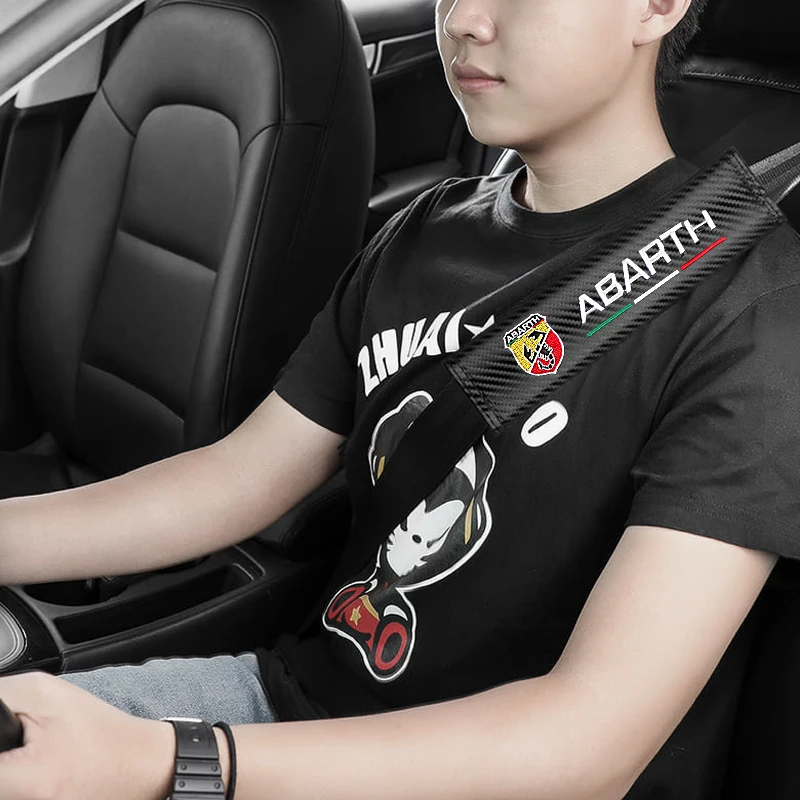 Carbon Fiber Fiat Abarth Seat Belt Shoulder Covers 5 Carbon Fiber Fiat Abarth Seat Belt Shoulder Covers - Image 5