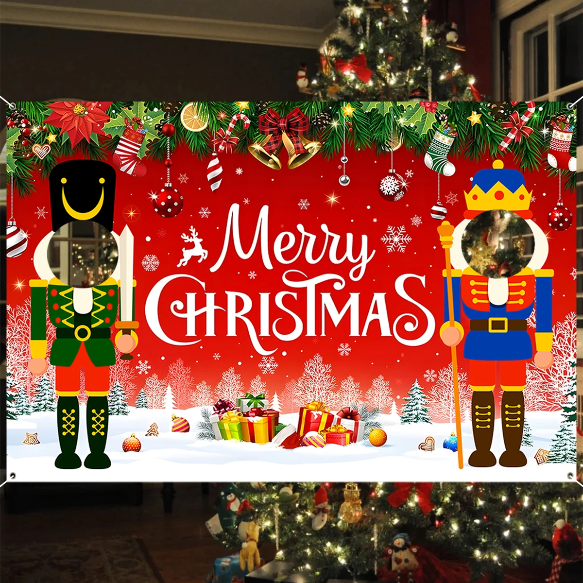 Festive Christmas Backdrop Cloth for Holiday Decor 4 Festive Christmas Backdrop Cloth for Holiday Decor - Image 4