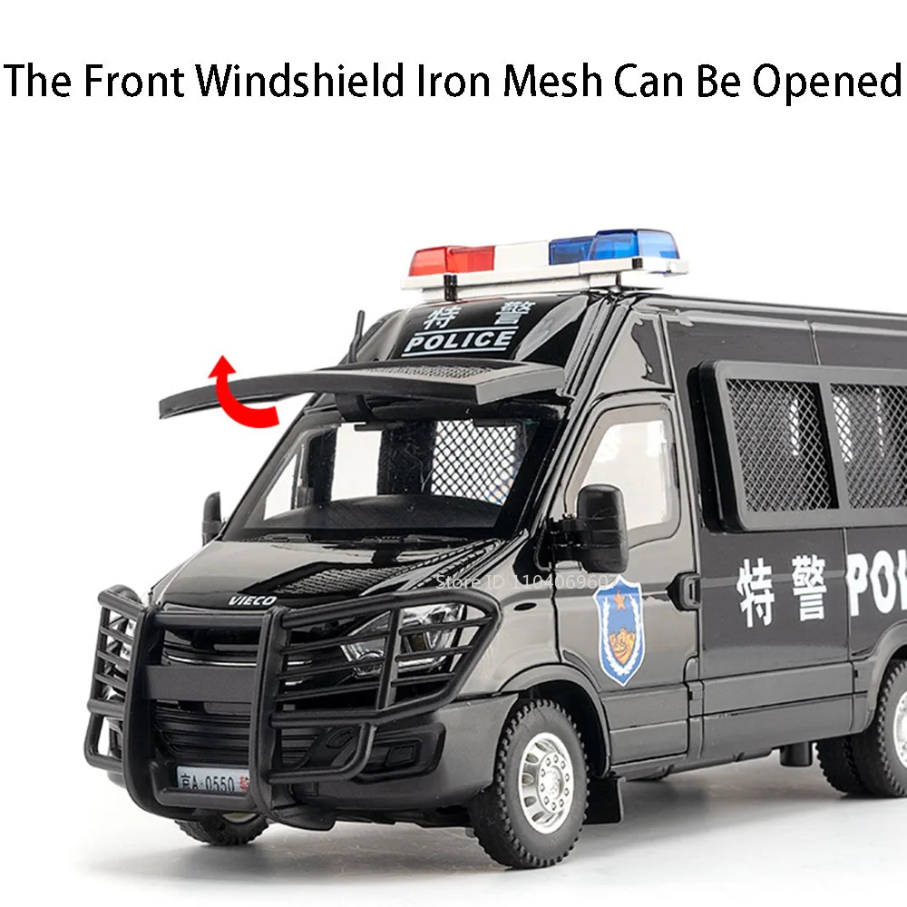 1:24 Diecast Police Car Model with Lights 4 1:24 Diecast Police Car Model with Lights - Image 4