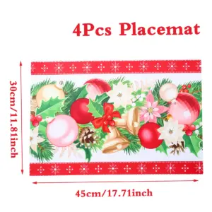 Festive Christmas Snowflake Placemat Set 23 S04797235acad4f46a43be943d60f1170V