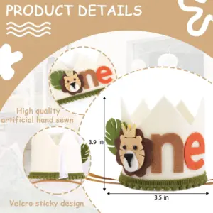 Jungle Safari Lion 1st Birthday Crown Headband 10 S060cfaa820bd4ef0aef6f41a8be34611d
