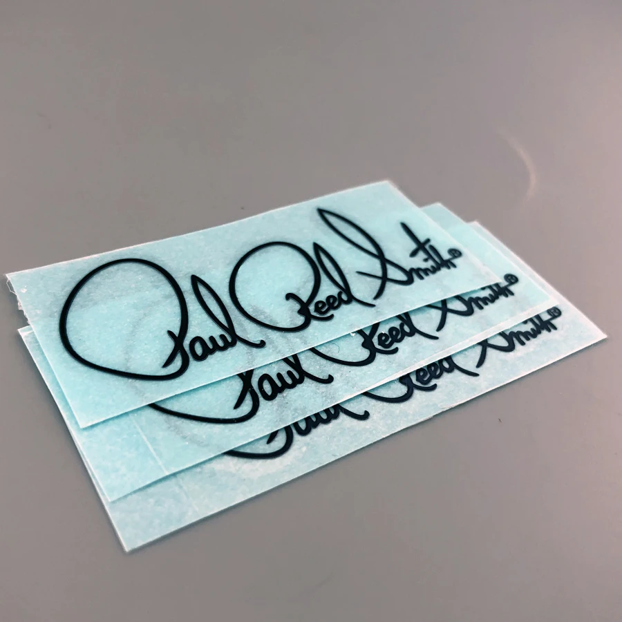 PRS Guitar Peghead Decal Set in Black Metal 2 PRS Guitar Peghead Decal Set in Black Metal - Image 2