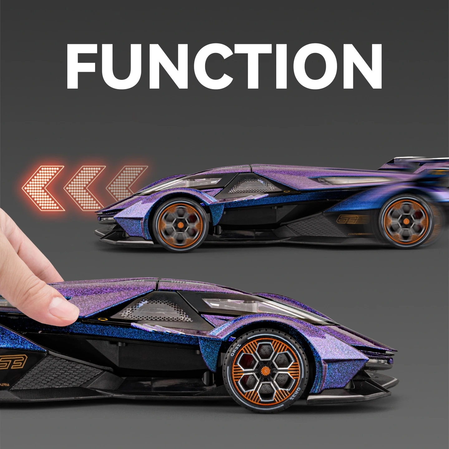 Purple Lamborghini 1:24 Scale Diecast Model 4 Purple Lamborghini 1:24 Scale Diecast Model - Image 4