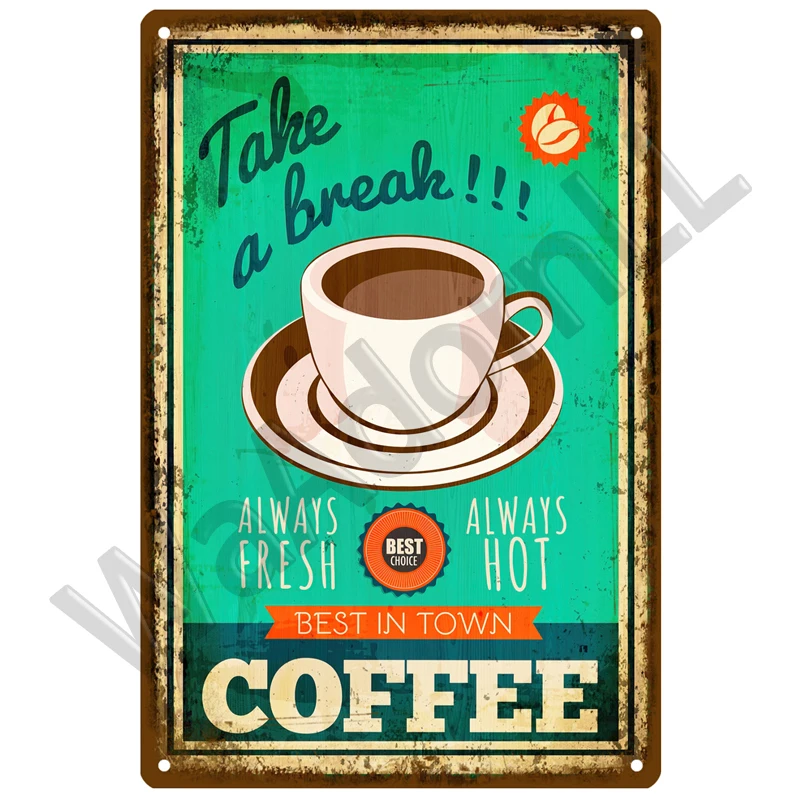 Coffee Themed Tin Sign Collection 20x30 cm 17 Coffee Themed Tin Sign Collection 20x30 cm - Image 17