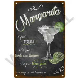 Vintage Cocktail Decorative Tin Sign 20x30 cm 29 S08ab425268af46eca97cd94728b2f355L