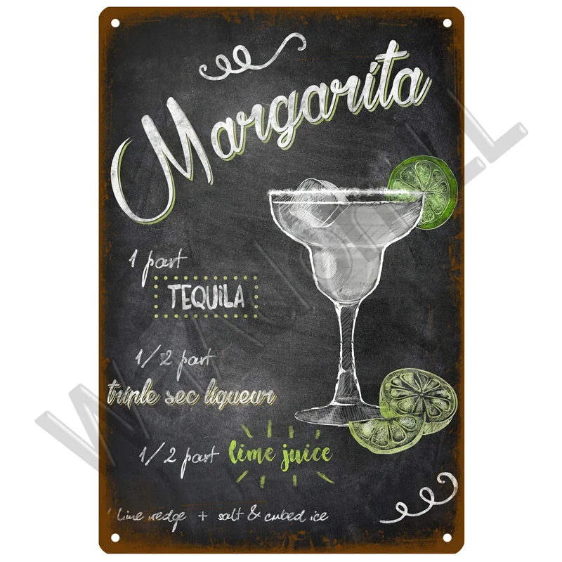 Vintage Cocktail Decorative Tin Sign 20x30 cm 4 Vintage Cocktail Decorative Tin Sign 20x30 cm - Image 4