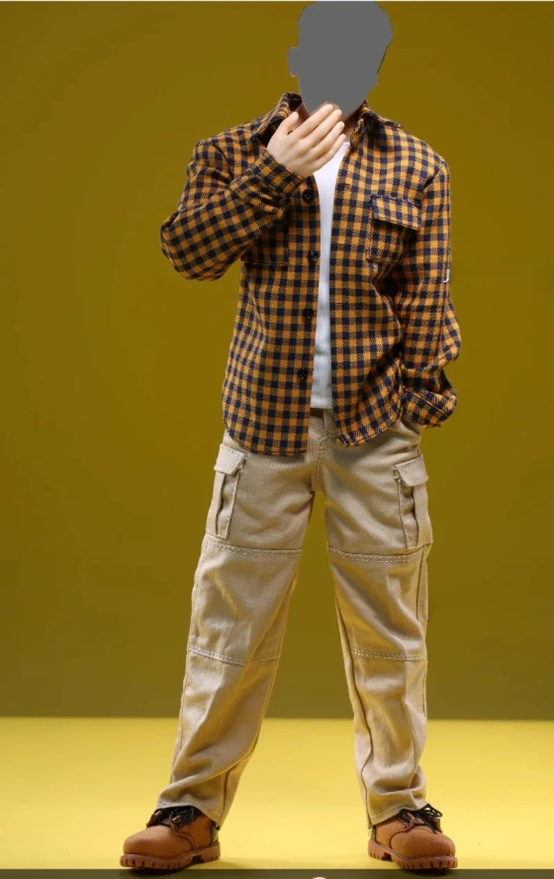 1/6 Scale Male Flannel Plaid Casual Shirt 4 1/6 Scale Male Flannel Plaid Casual Shirt - Image 4
