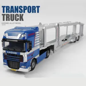 Alloy Double Deck Flatbed Trailer Model 1:50 Scale 11 S0a46962be5cd467db216985d46864983s