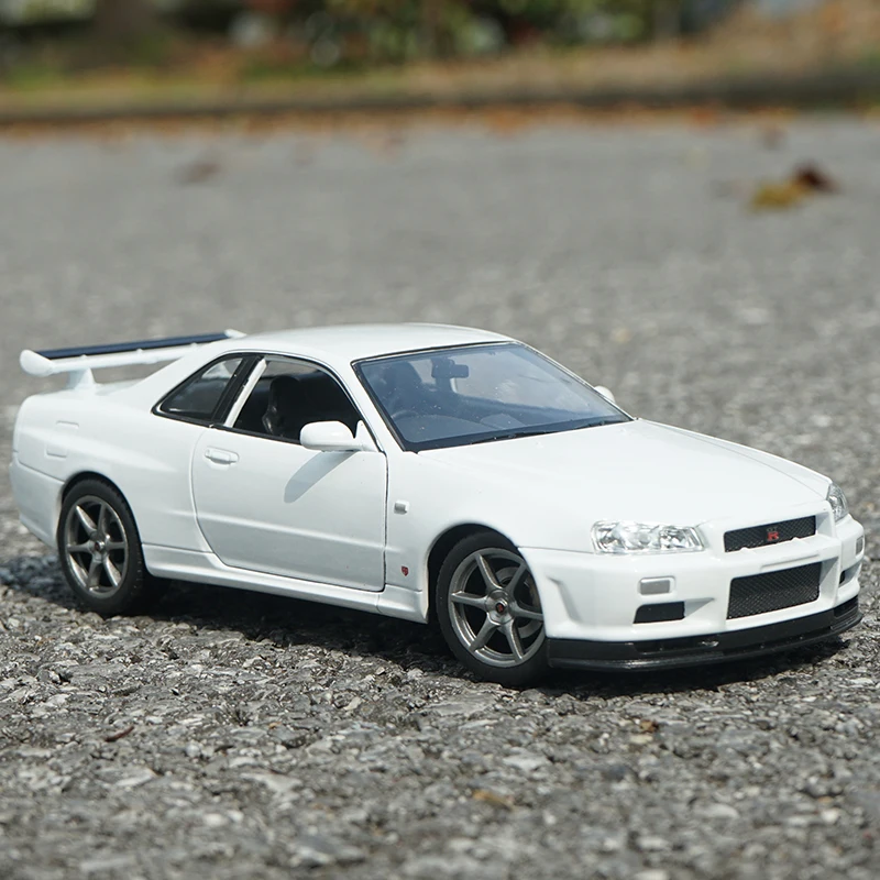 Blue Nissan Skyline GTR R34 Scale Model 1:24 4 Blue Nissan Skyline GTR R34 Scale Model 1:24 - Image 4