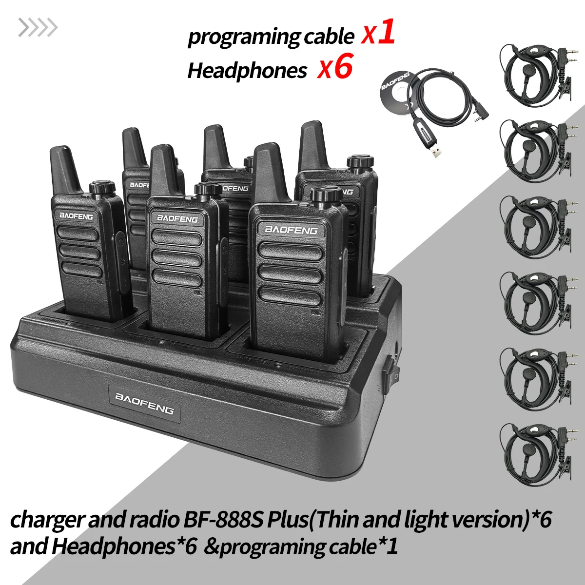 Six-Pack Baofeng BF-888S Plus UHF Walkie-Talkies 10 Six-Pack Baofeng BF-888S Plus UHF Walkie-Talkies - Image 10
