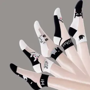 Set of 5 Japanese Short Socks for Women 16 S0b096b798e0049c69dd0a4c31a7a942dm