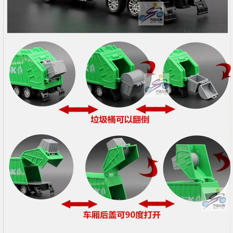 Diecast Garbage Truck Toy 1:32 Scale 6 Diecast Garbage Truck Toy 1:32 Scale - Image 6
