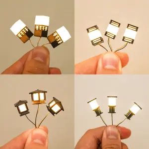 Miniature LED Lawn Lamps Set for Dioramas