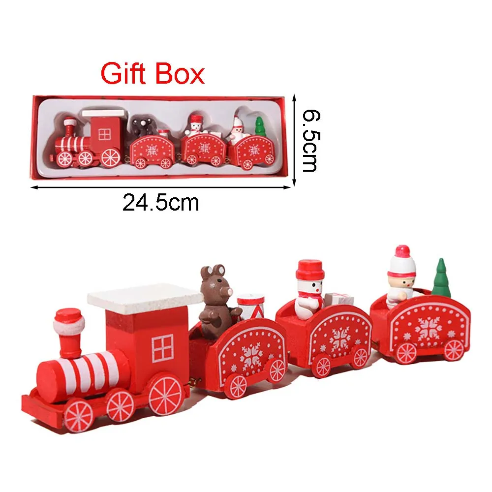 Festive Christmas Wooden Train Decoration Set 5 Festive Christmas Wooden Train Decoration Set - Image 5