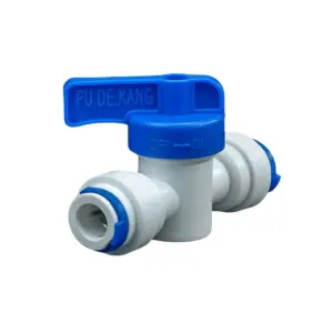 White 1/4" Push-In Ball Valve for Water Systems