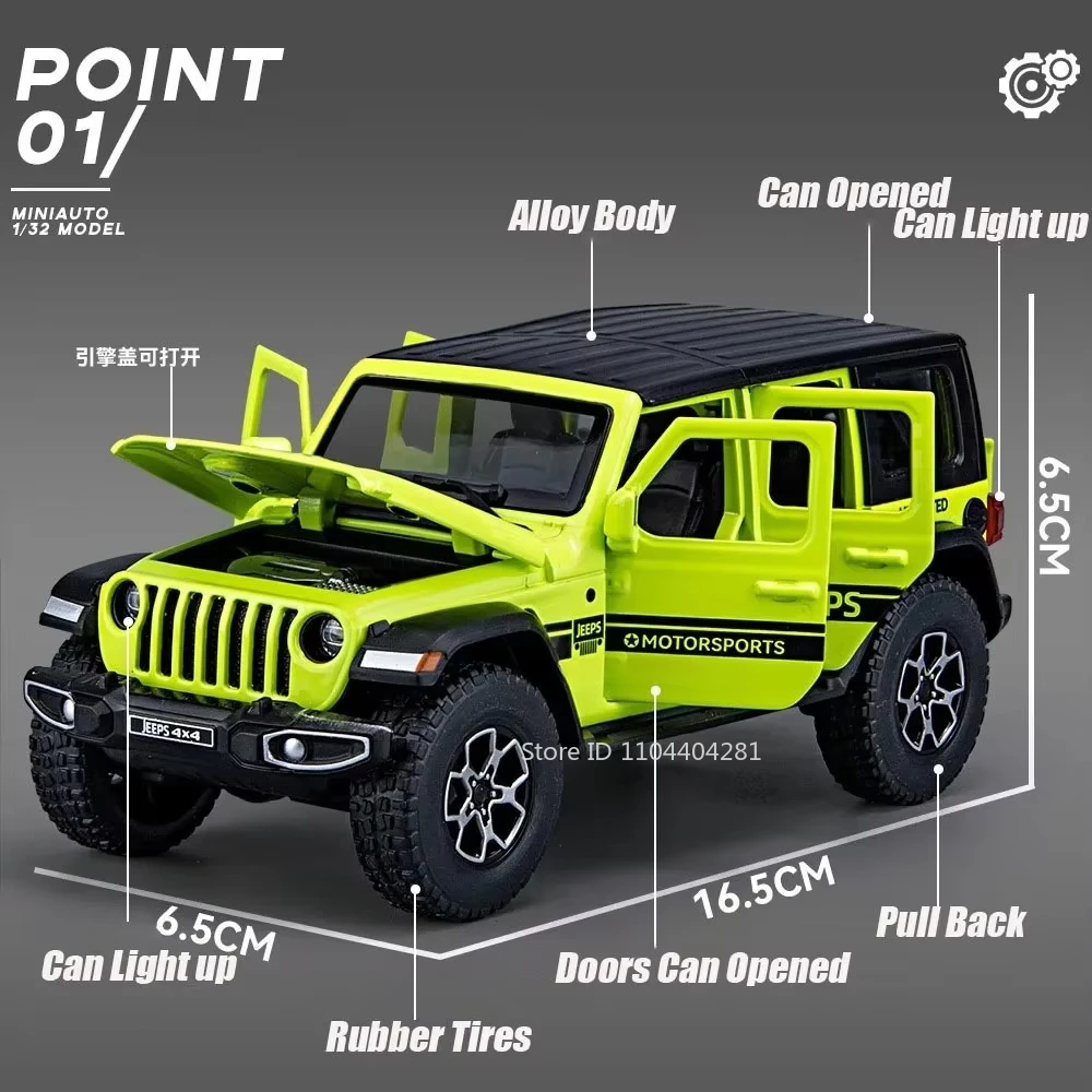 1:32 Diecast Jeep Wrangler Rubicon Model 2 1:32 Diecast Jeep Wrangler Rubicon Model - Image 2