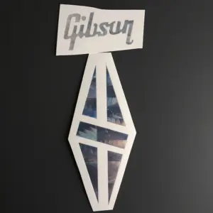 Gibson Silver Water Slide Guitar Decal