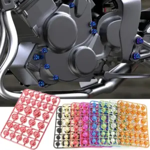 Vibrant Motorcycle Screw Cap Set with 30 Colors