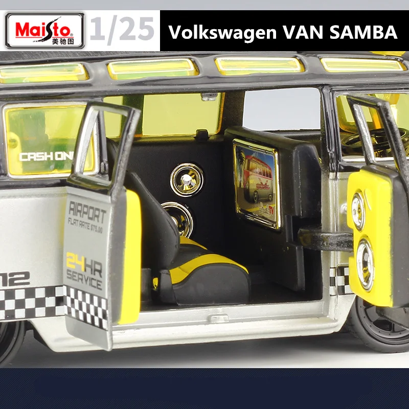 Vibrant Yellow Volkswagen Samba Model Car 6 Vibrant Yellow Volkswagen Samba Model Car - Image 6