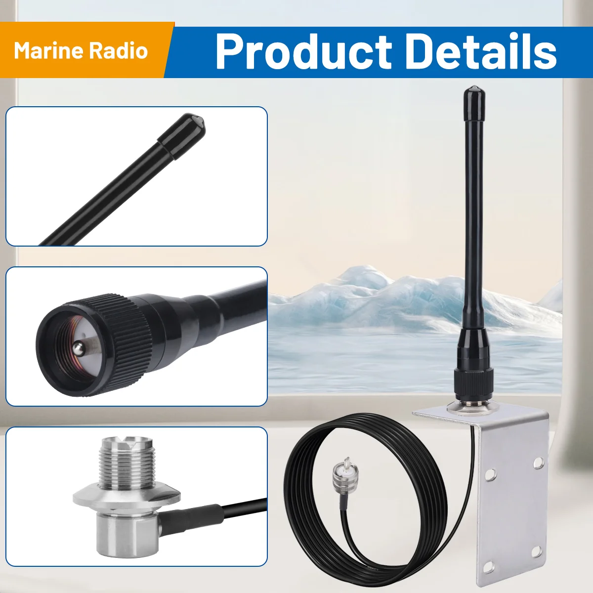 VHF Marine Radio Antenna 156-163MHz 2.0dB 5 VHF Marine Radio Antenna 156-163MHz 2.0dB - Image 5