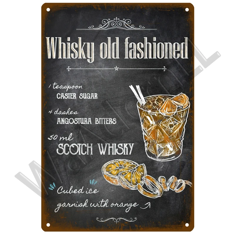 Vintage-Style Metal Cocktail Sign Plaque 20x30 cm 10 Vintage-Style Metal Cocktail Sign Plaque 20x30 cm - Image 10