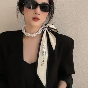 Elegant Black and White Women's Scarf Belt 13 S102c668ba2f848a7ad26f220015810e5M