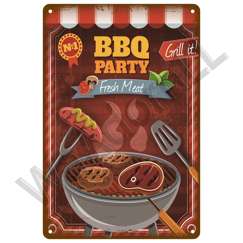 Vintage BBQ Metal Sign Collection 20x30 cm 24 Vintage BBQ Metal Sign Collection 20x30 cm - Image 24