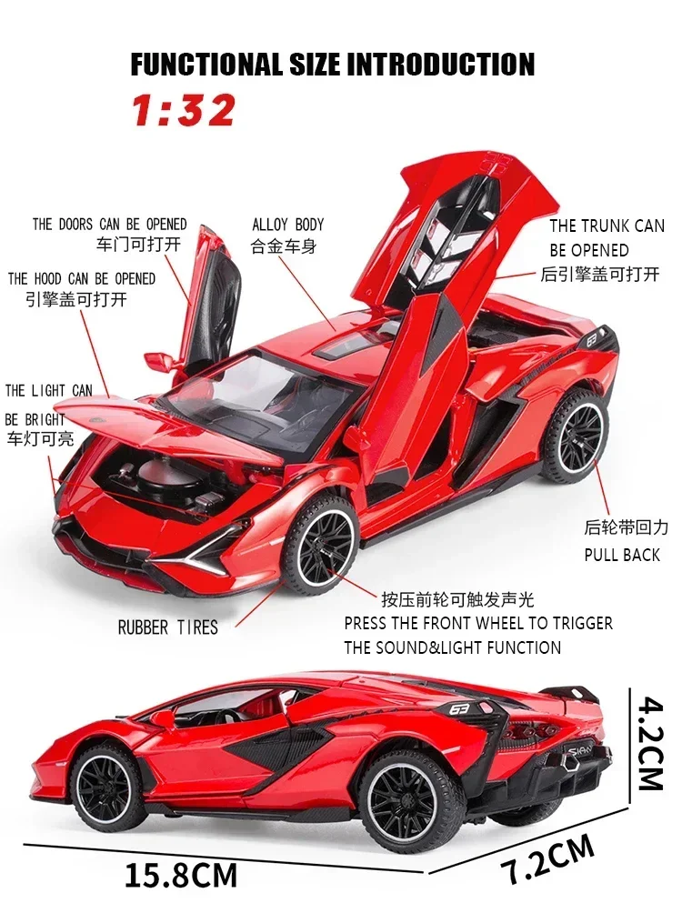 1:32 Scale Vibrant Blue SIAN Sports Car Model 3 1:32 Scale Vibrant Blue SIAN Sports Car Model - Image 3