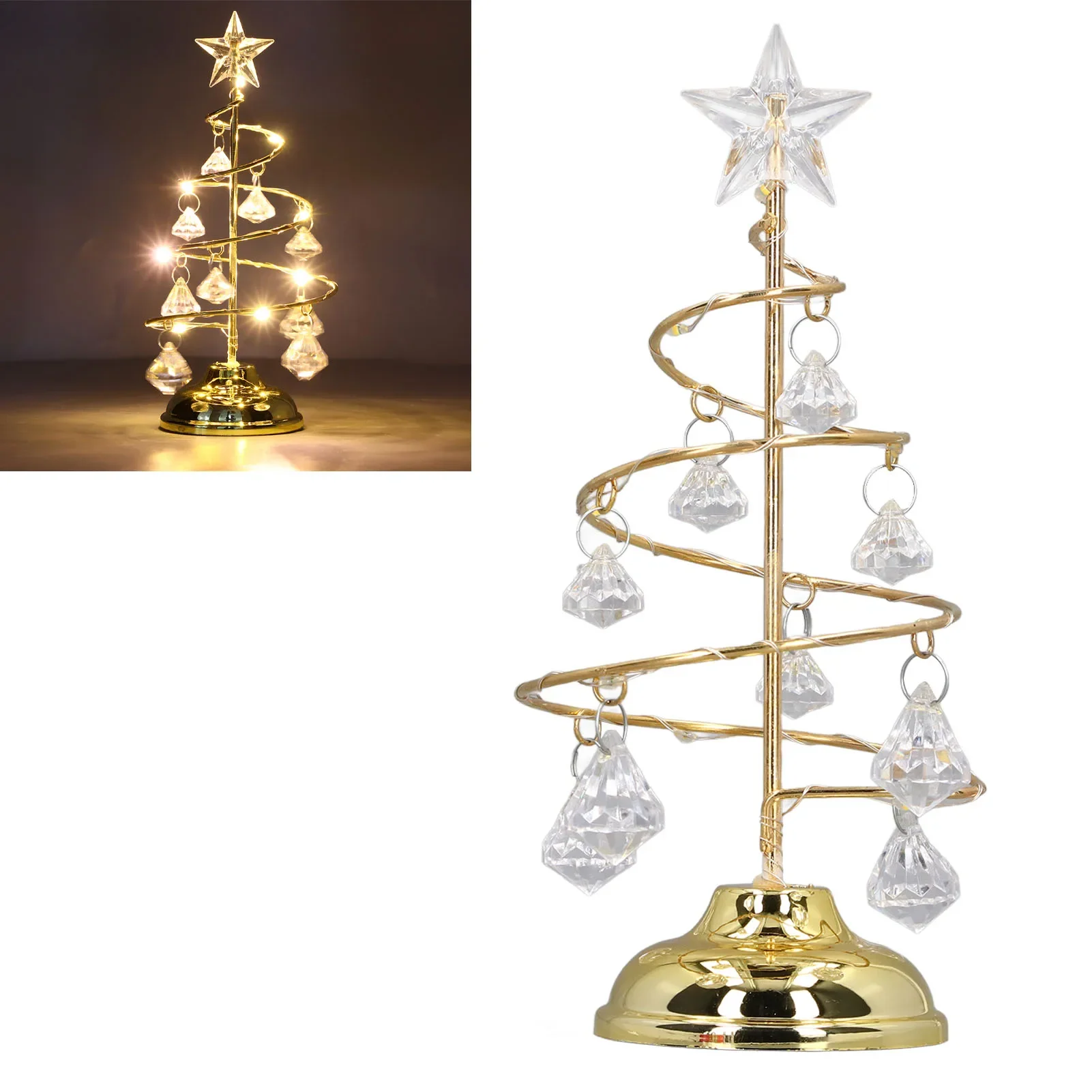 Elegant LED Christmas Tree Lamp in Gold or Silver 3 Elegant LED Christmas Tree Lamp in Gold or Silver - Image 3
