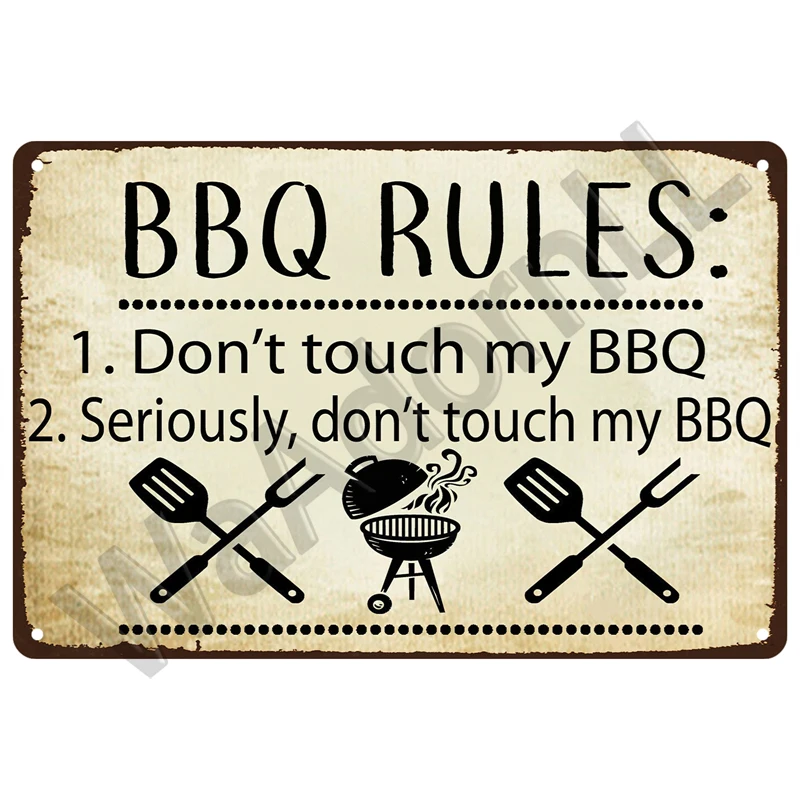 Vintage BBQ Zone Metal Sign Set of Six 27 Vintage BBQ Zone Metal Sign Set of Six - Image 27