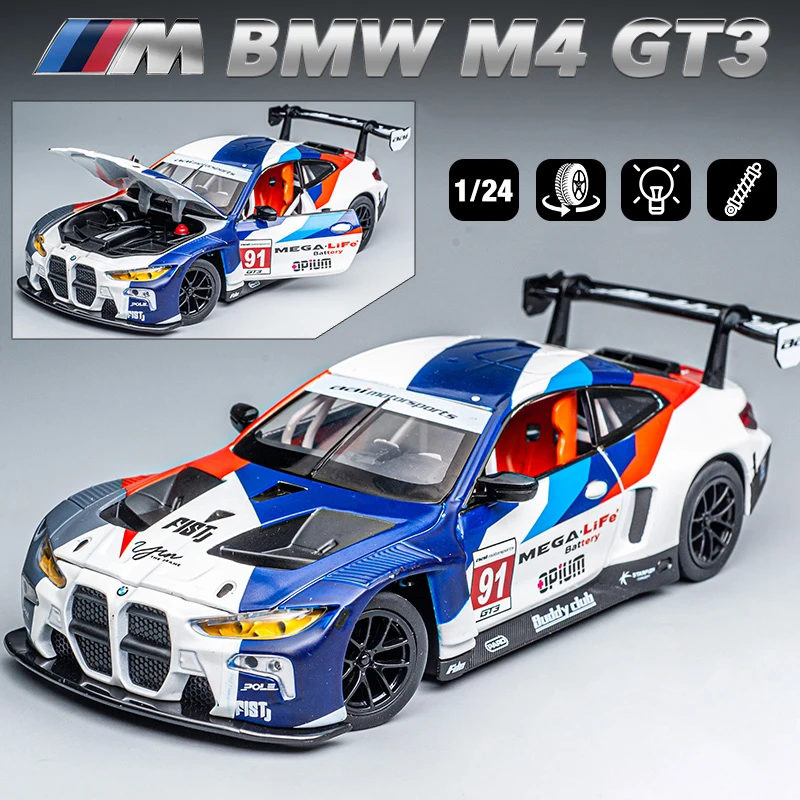 Detailed 1:24 Scale BMW M4 GT3 & Audi R8 Diecast Model 9 Detailed 1:24 Scale BMW M4 GT3 & Audi R8 Diecast Model - Image 9