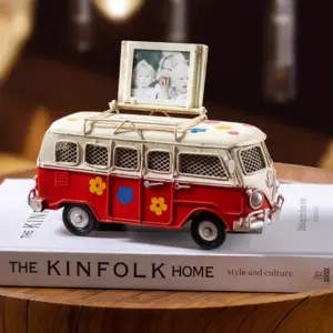 Vintage Minibus Diecast Ornament for Collectors
