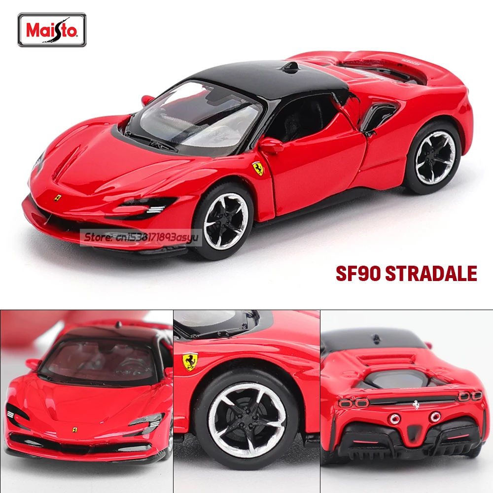 Red Ferrari SF90 1:64 Scale Die-Cast Model 2 Red Ferrari SF90 1:64 Scale Die-Cast Model - Image 2