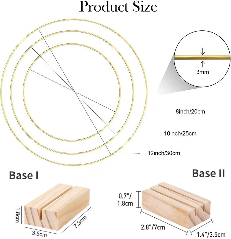 Gold Metal Wreath Ring Hoop for Crafts 6 Gold Metal Wreath Ring Hoop for Crafts - Image 6