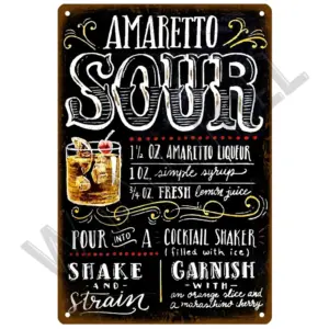 Vintage-Style Metal Cocktail Sign Plaque 20x30 cm 34 S154c5806ed594b288c389d0df7af2762E