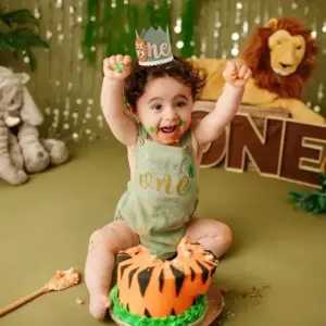Jungle Safari Lion 1st Birthday Crown Headband 9 S157c4c97d1c946c291defe8c87c9b97ap
