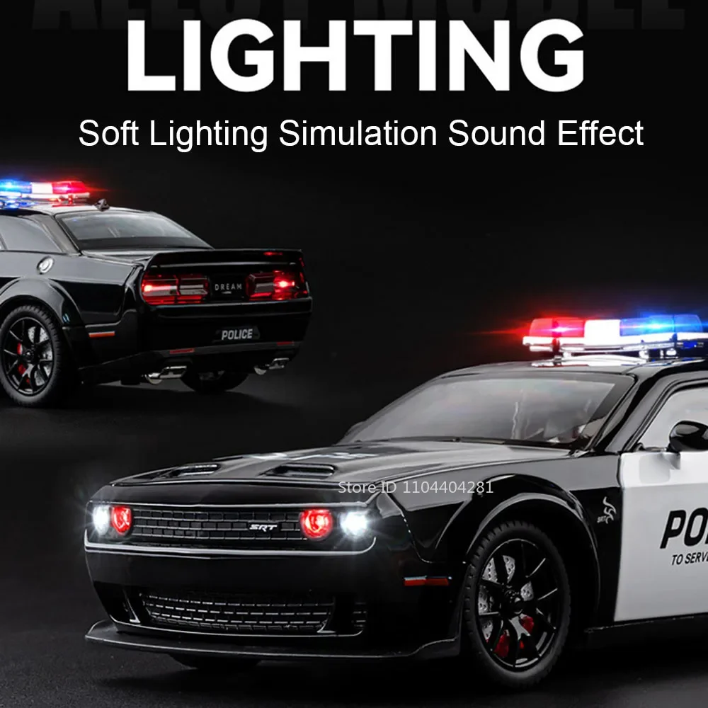 1:24 Scale Diecast Challenger SRT Hellcat & Police Car 4 1:24 Scale Diecast Challenger SRT Hellcat & Police Car - Image 4