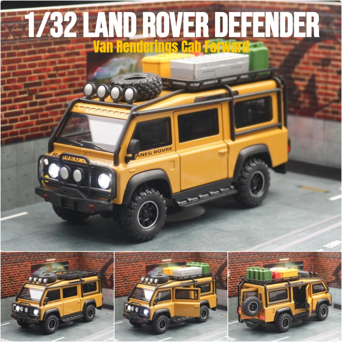Yellow Land Rover Defender Diecast Model 1/32 Scale 10 Yellow Land Rover Defender Diecast Model 1/32 Scale - Image 10