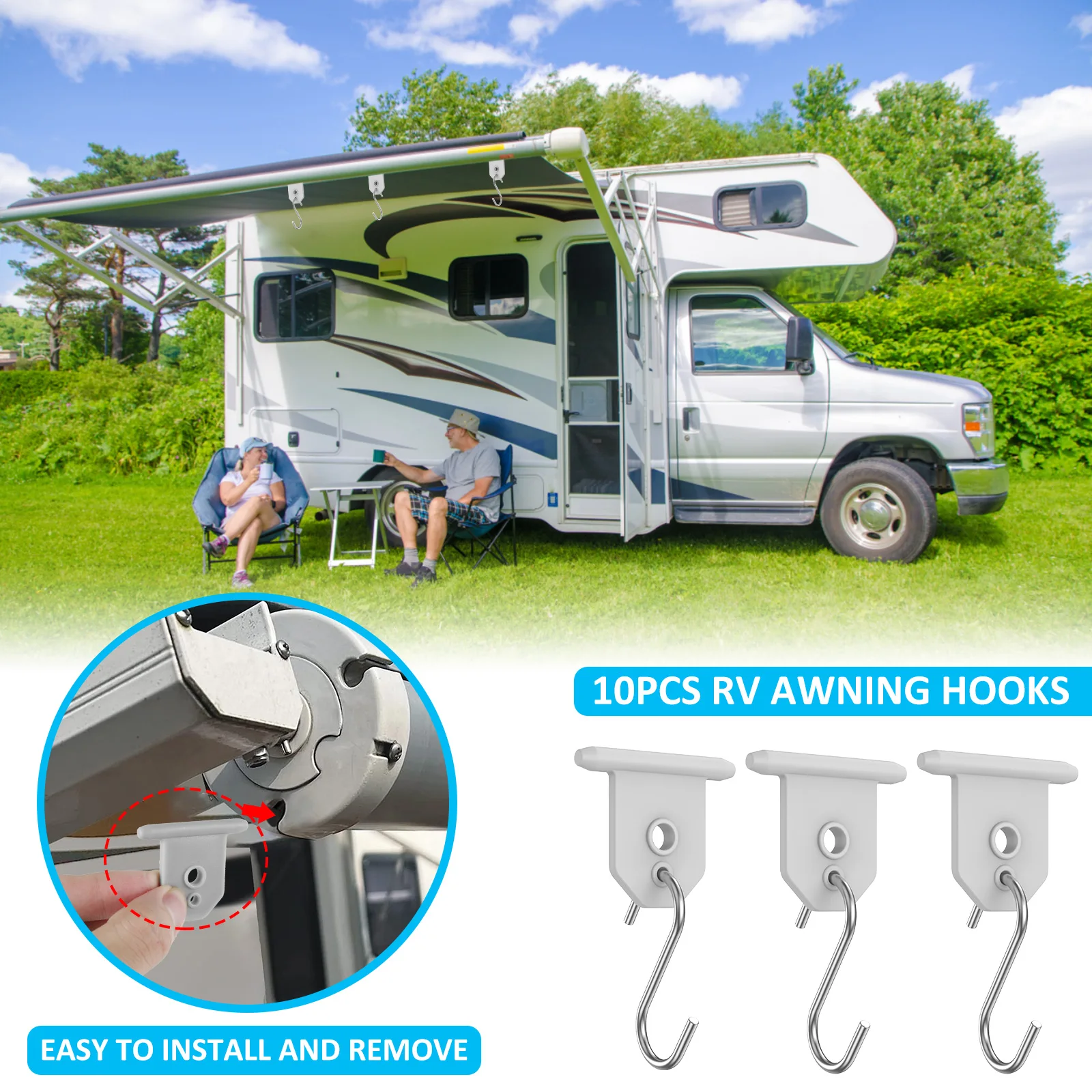 RV Awnings Hooks Set for Camping and Outdoors 4 RV Awnings Hooks Set for Camping and Outdoors - Image 4