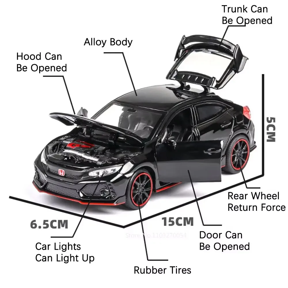 Black Honda Accord Diecast Model 1:32 Scale 3 Black Honda Accord Diecast Model 1:32 Scale - Image 3