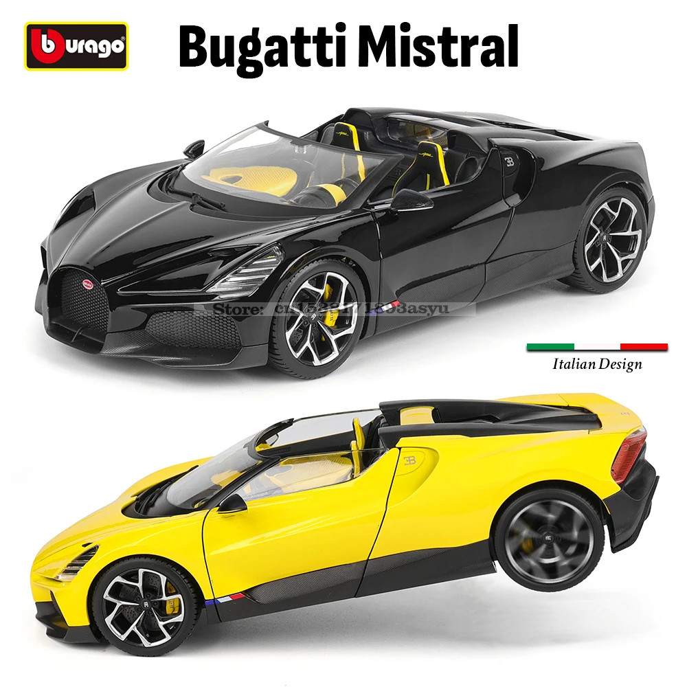 Bugatti Mistral 1:18 Die-Cast Model Yellow 3 Bugatti Mistral 1:18 Die-Cast Model Yellow - Image 3