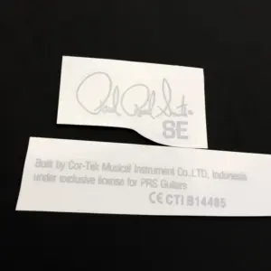PRS SE Guitar Peghead Water Slide Decal