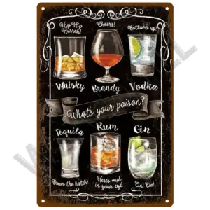 Vintage-Style Metal Cocktail Sign Plaque 20x30 cm 33 S1b9ce36d61094513a77707783299051cZ