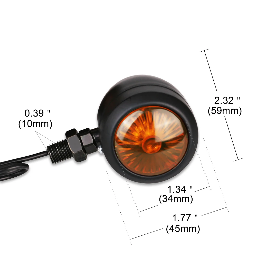 Motorcycle Turn Signal Set with Amber Lenses 6 Motorcycle Turn Signal Set with Amber Lenses - Image 6