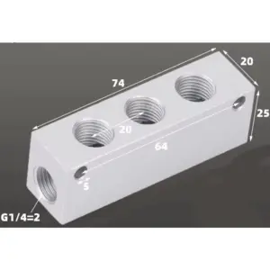 Aluminum Pneumatic Manifold Block 1/8-1/2 BSP 18 S1c8d9b954bcc40d6a9f93a2b9b4fc43bK