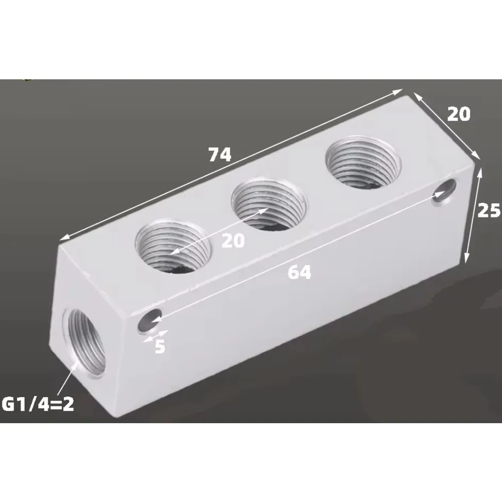 Aluminum Pneumatic Manifold Block 1/8-1/2 BSP 9 Aluminum Pneumatic Manifold Block 1/8-1/2 BSP - Image 9